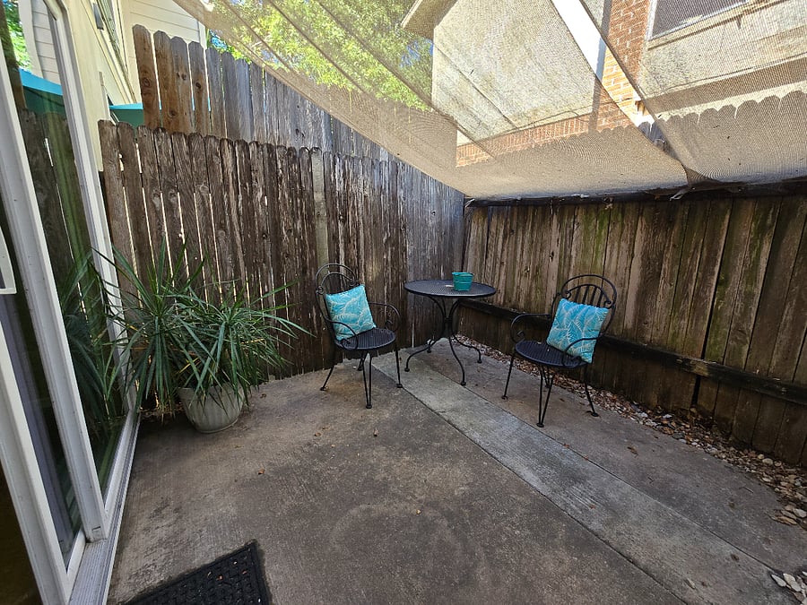 Private fenced in patio