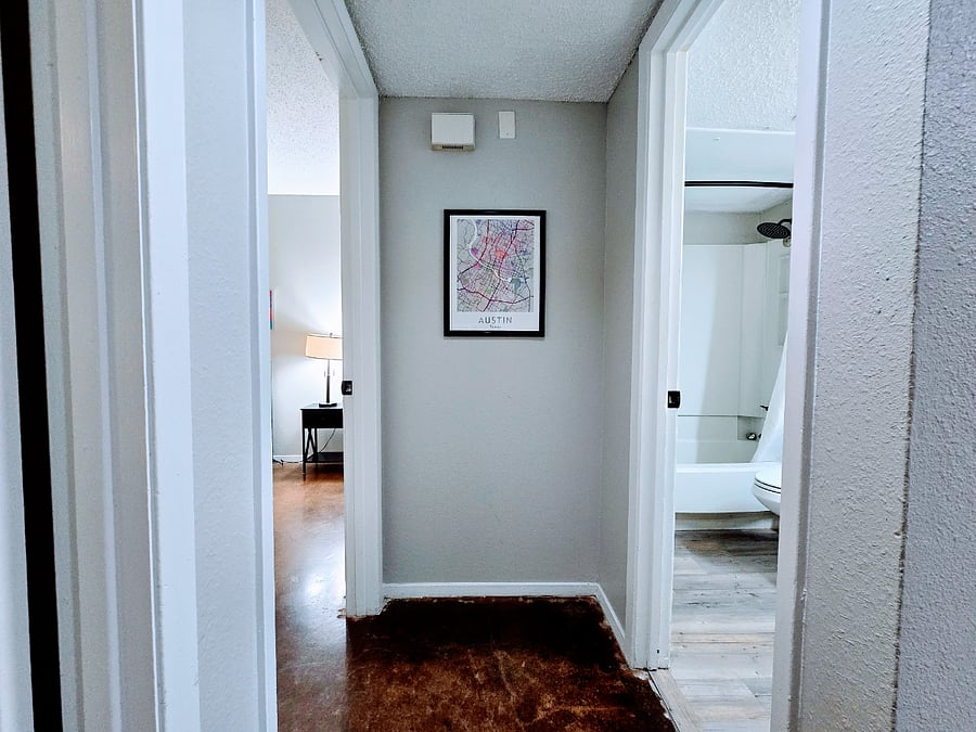 Hallway to bathroom
