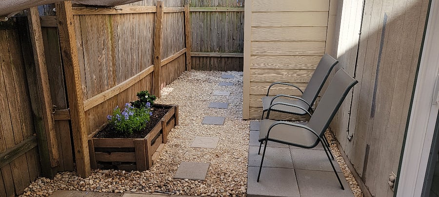 Private fenced in patio