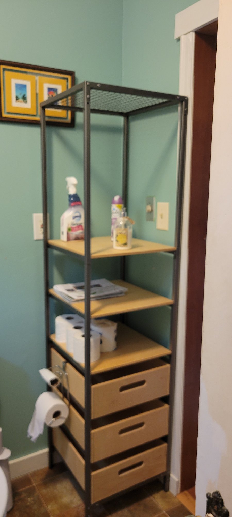 Downstairs bathroom shelves