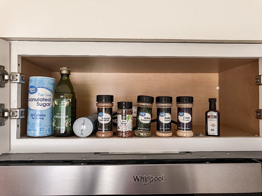 Common cooking spices provided to make meals at home easy.