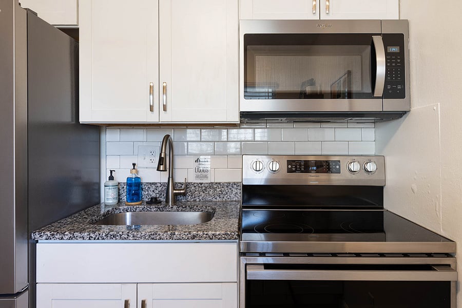 Clean, functional kitchen ideal for longer stays