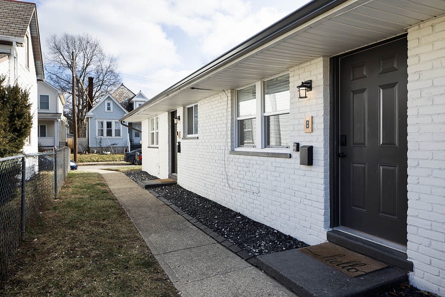 Private entrance featuring a smart lock for convenient, secure self check-in