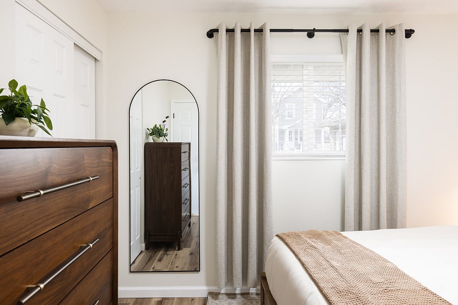 Dresser and full-length mirror for convenience during your stay.