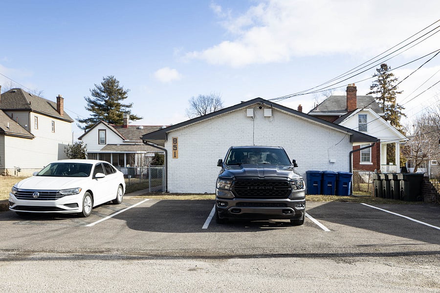 Off-street parking included, with additional street parking available.