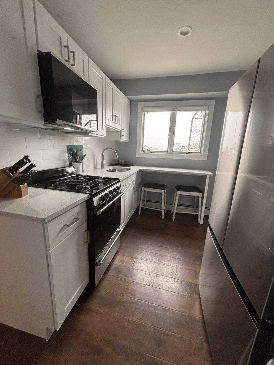 kitchen with water view
