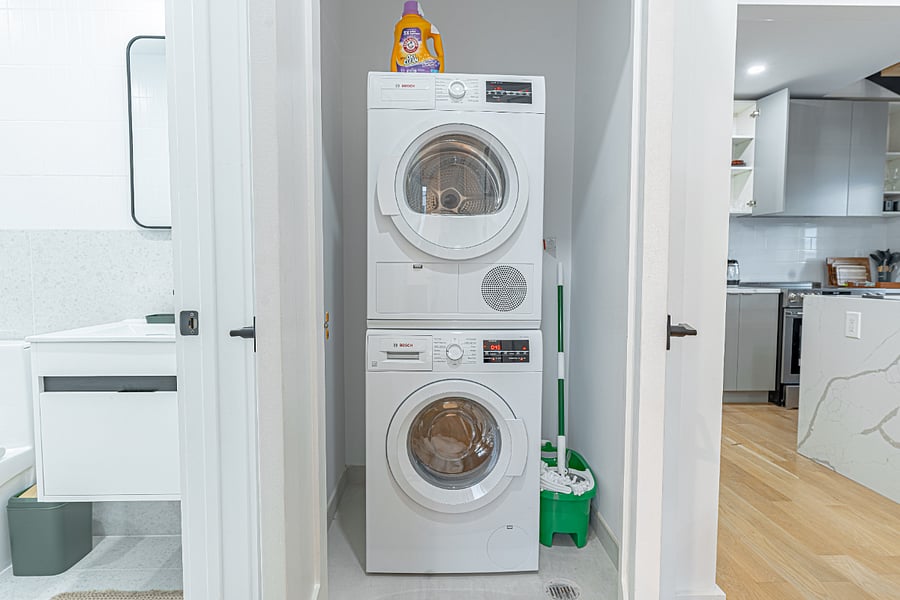 Laundry area from alternate angleeasy access and tucked neatly into the layout.