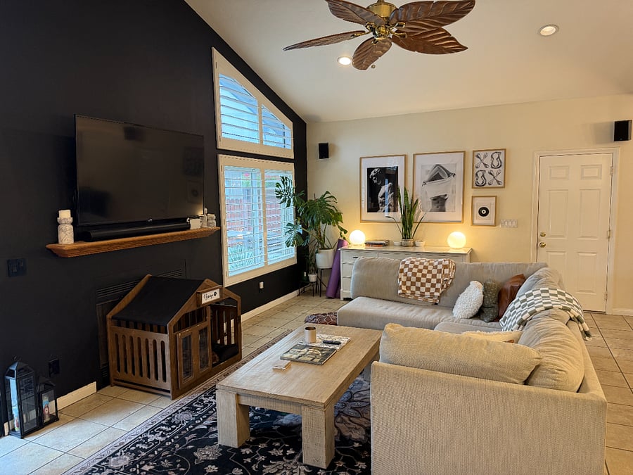 This is the main living area we hang out in, watch movies / TV.
