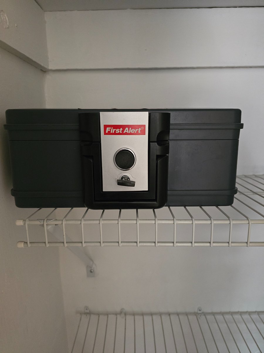 2nd bedroom - first closet with iron, steamer, heating pad, fan, small safe, and other items