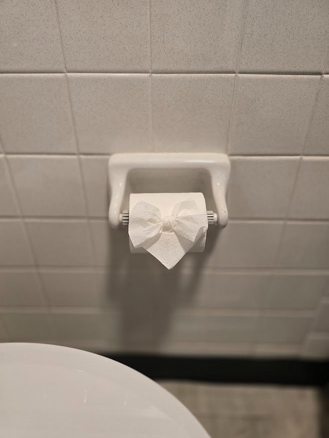 Bathroom - toilet tissue bow