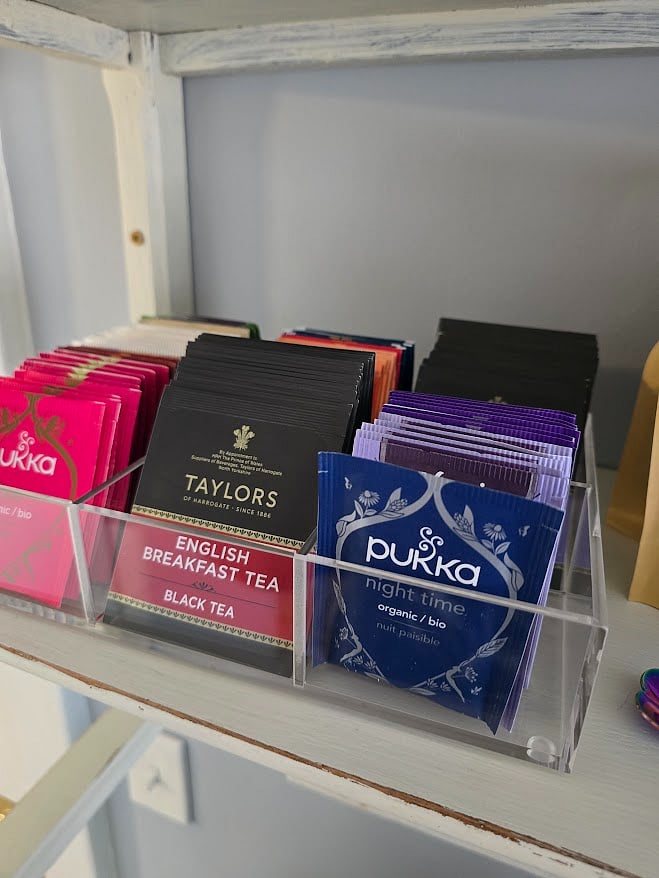 Kitchen - various teas with decaf/herbal options