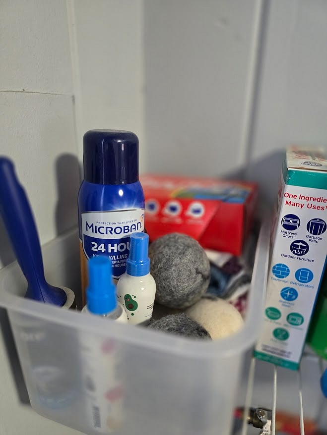 Laundry room - various laundry detergent essentials