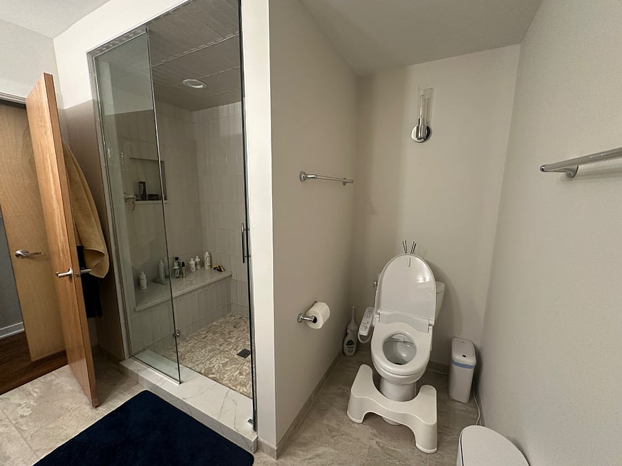 Toilet with heated bidet