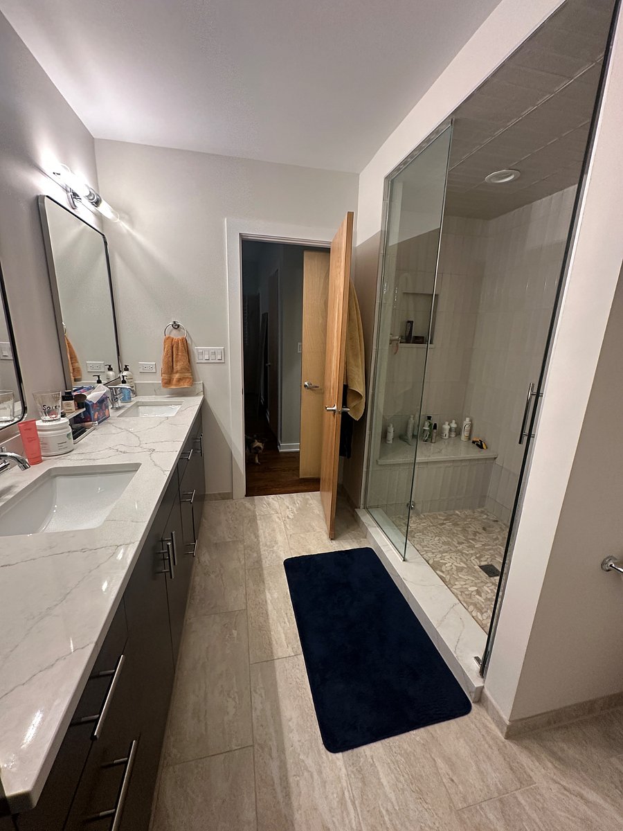 Bathroom with private entrance to bedroom
