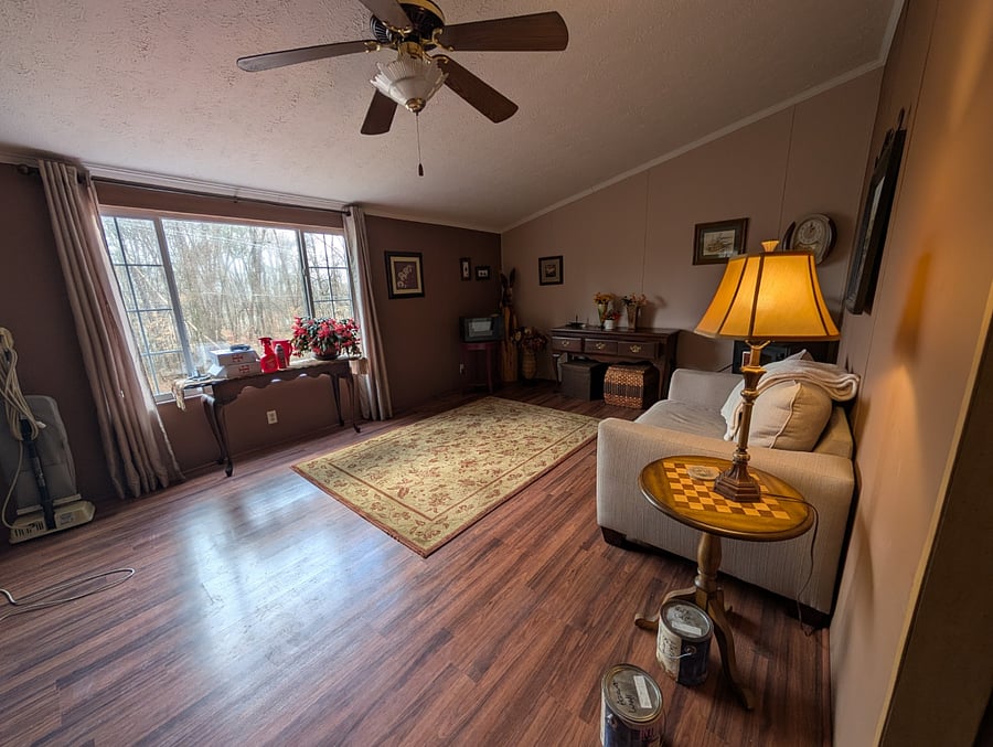 Not shown: couch and tv coming soon.