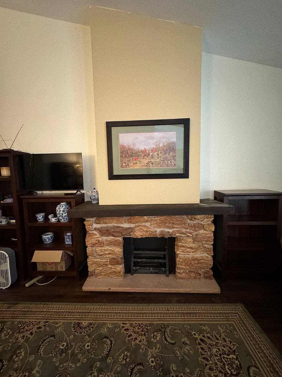 A fireplace with character.
