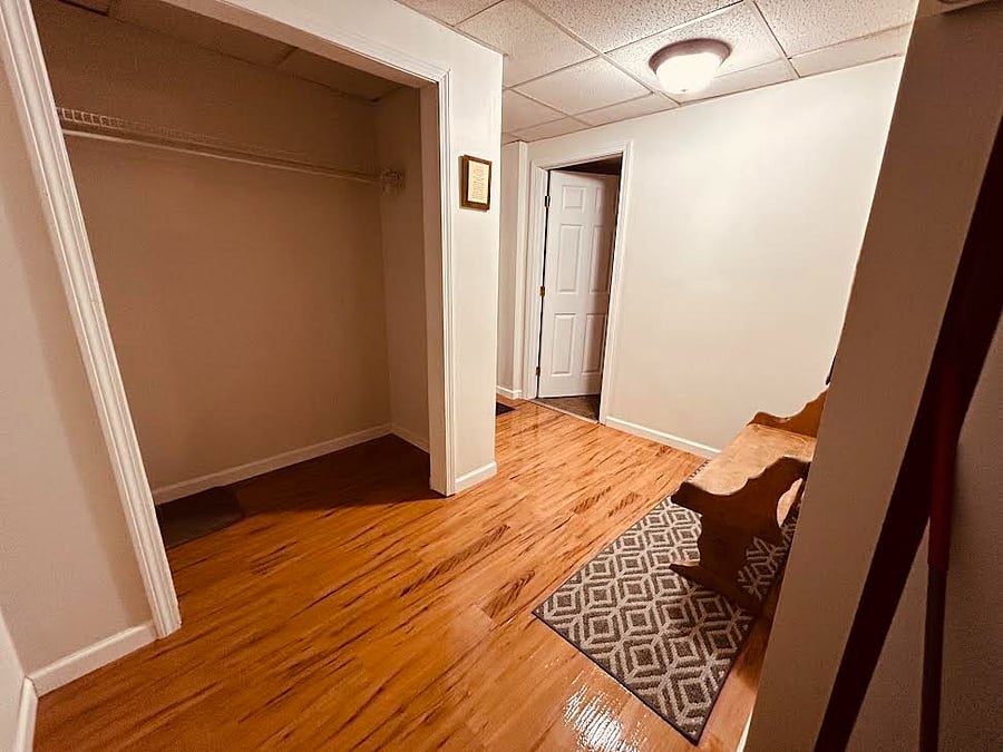 The mudroom entry way with plenty of closet storage.