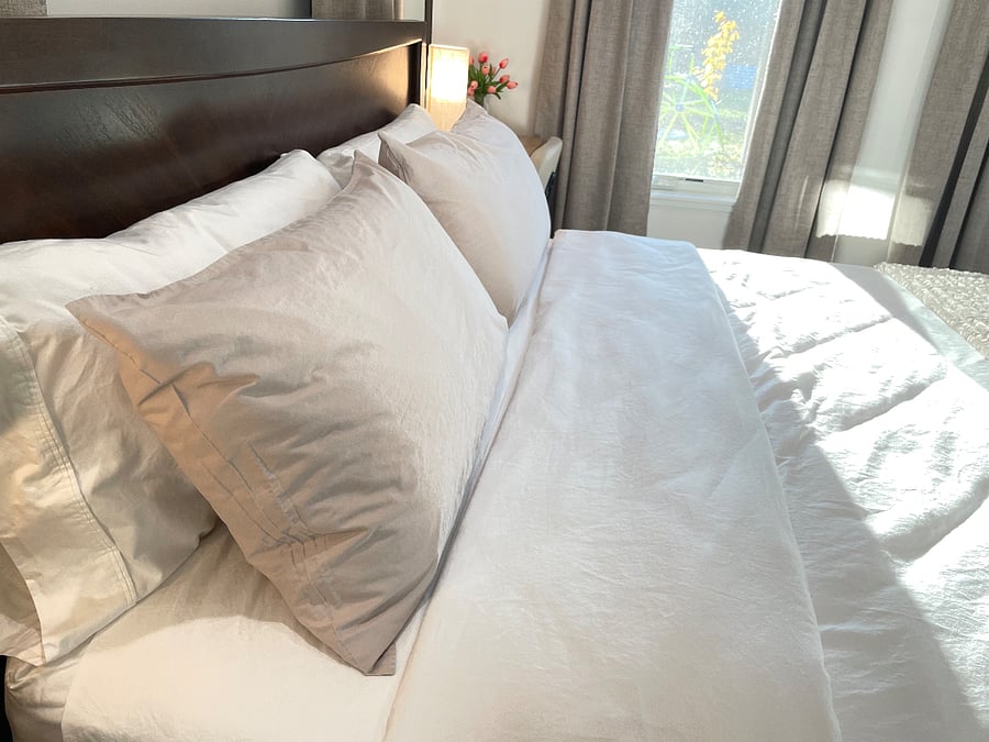 Premium blackout curtains throughout the bedroom
