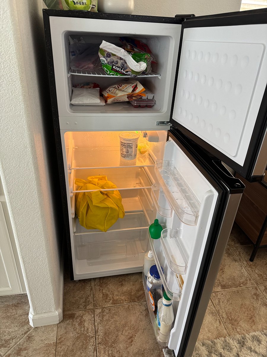 Mini Fridge has a mini freezer