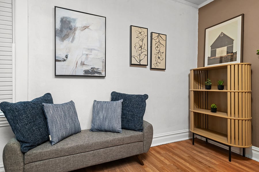 Extra room in your home office for relaxing or studying.