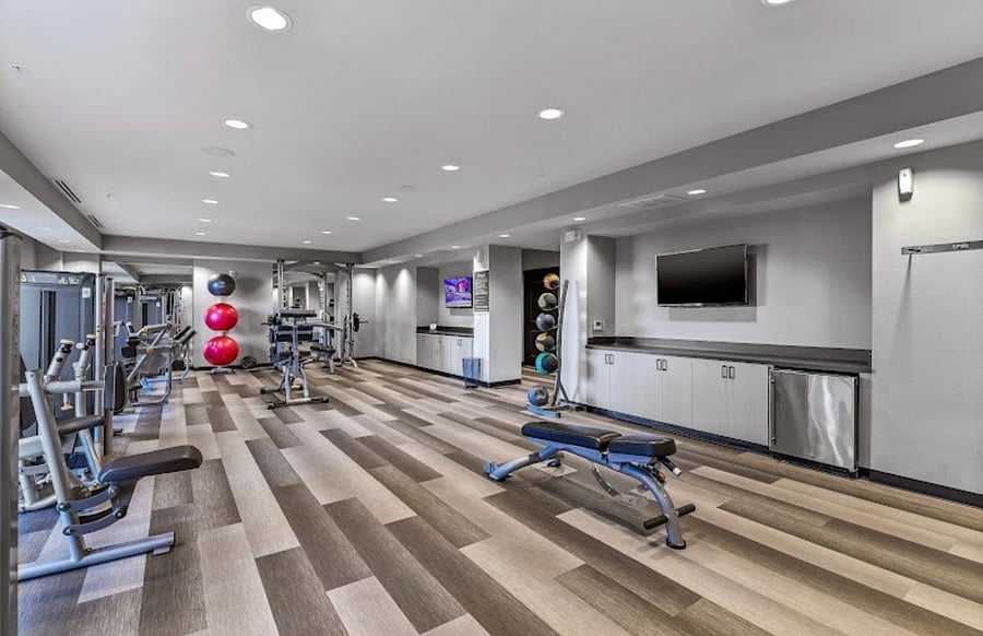 Gym, Weights, Cardio Equipment Room and Peleton Room not shown