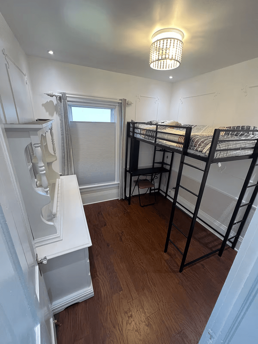 2nd Floor Room 2 with Twin Bed and Small Desk Underneath + Large Dresser