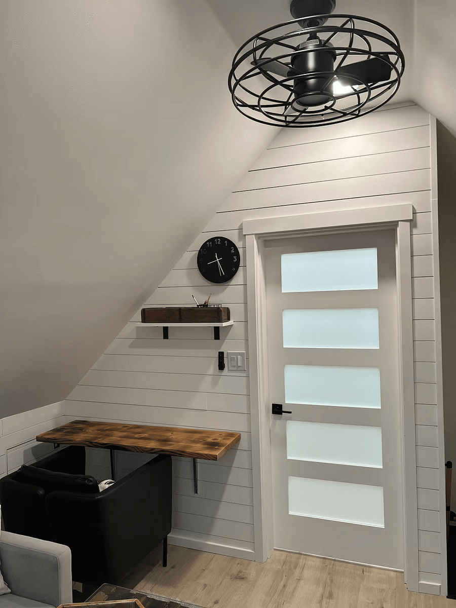 Attic Living Room with Folding Desk