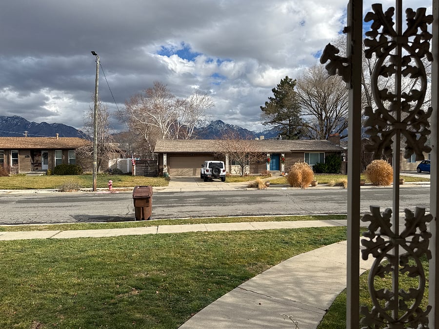 View of the Wasatch mountains from our house.