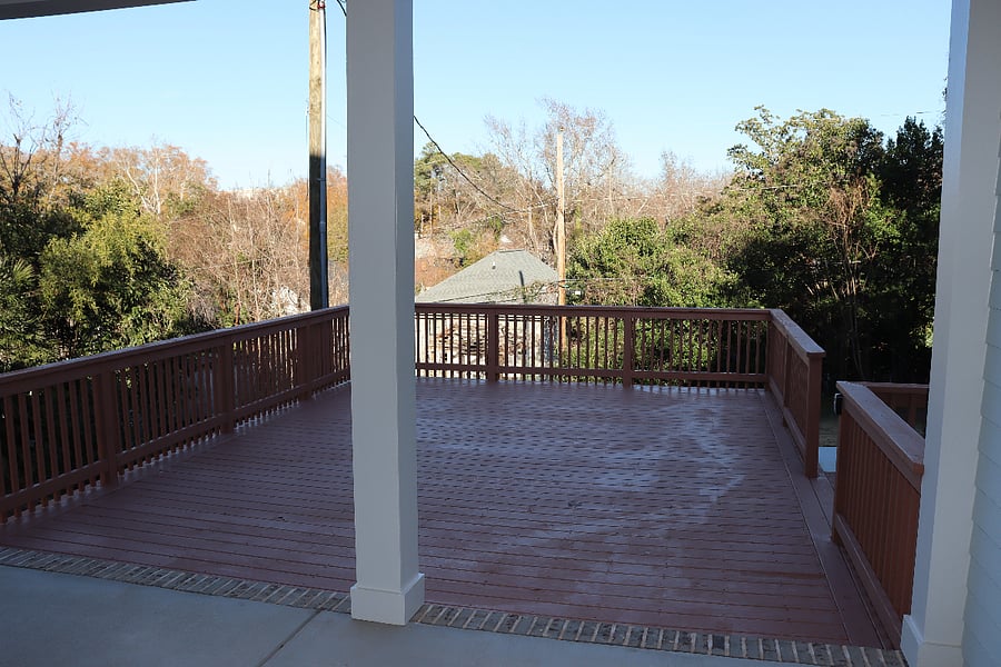 Back patio. In the spring, will add lounge chairs and relaxed seating. 