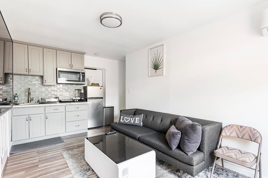 living room & kitchenette