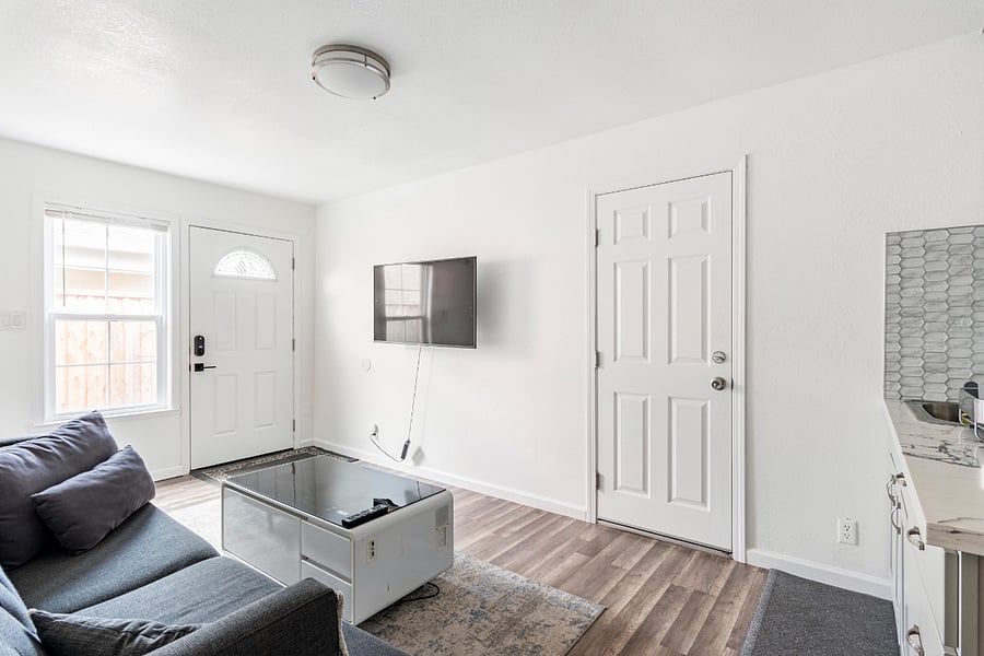 living room & kitchenette