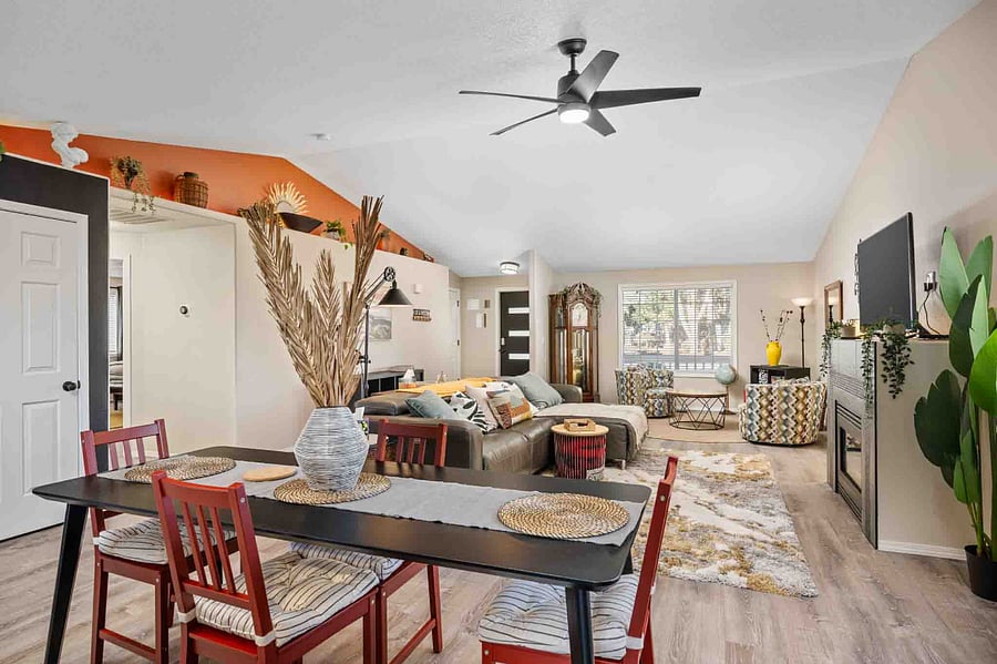 Relax and unwind by the gas fireplace.