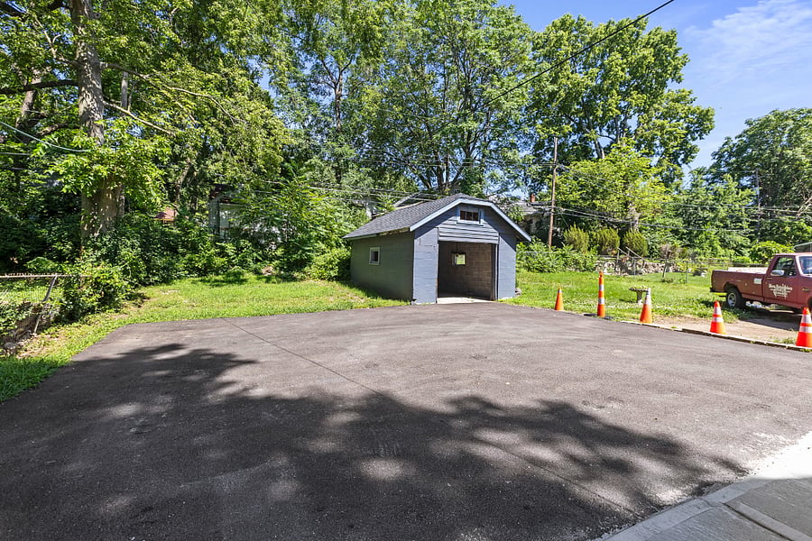 Private off-street parking and garage behind the home