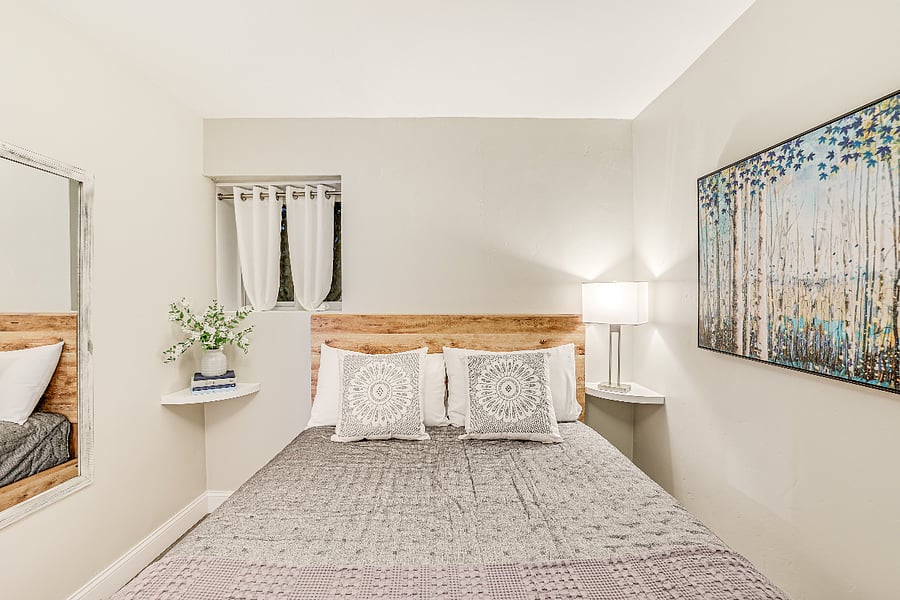 Queen sized bed