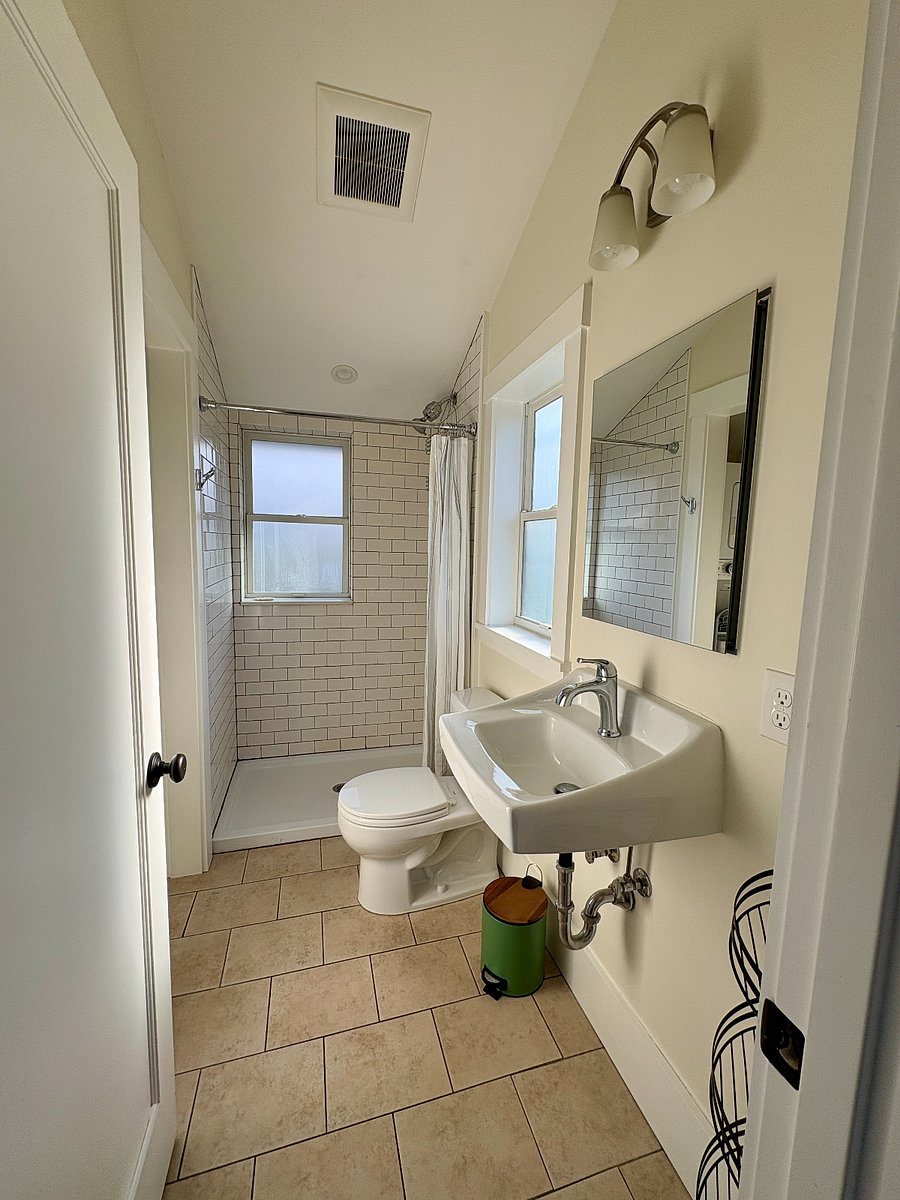 Upstairs 3/4 bath is the larger of the two, and most use it as their "main" bathroom.