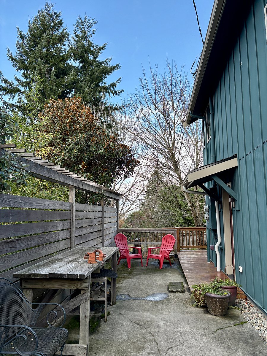 Main entrance on west side of house