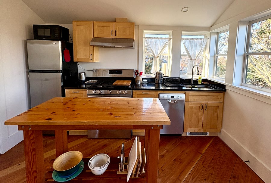 Full kitchen on second floor is well equipped.