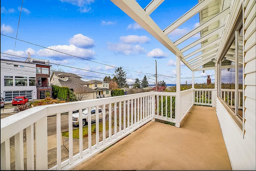 Front deck with views of the Puget Sound. 