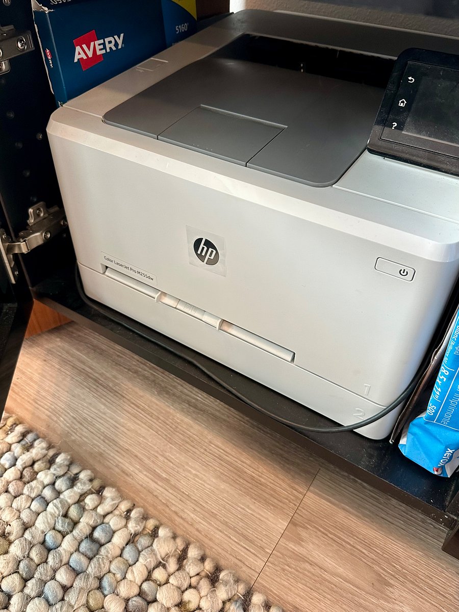 HP color laser printer in unit