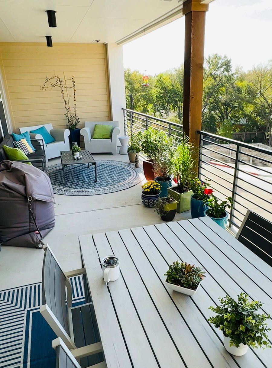 Balcony with view of park