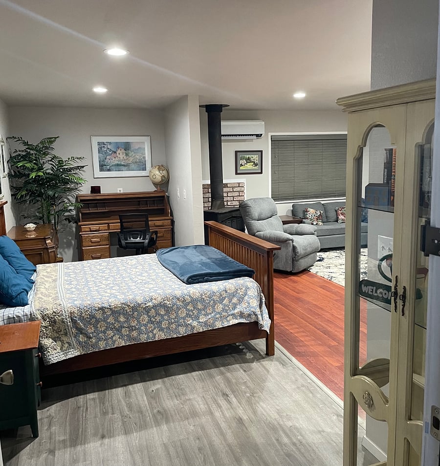 Bedroom area with study