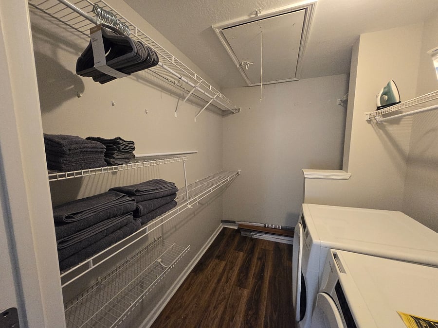 Primary closet and laundry