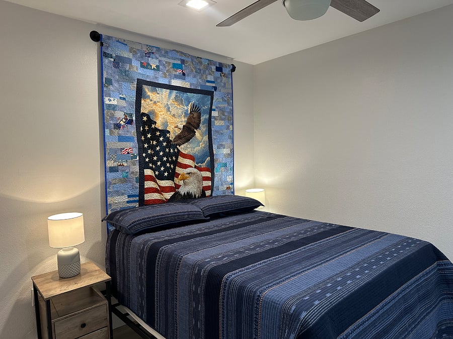 first bedroom with double bed