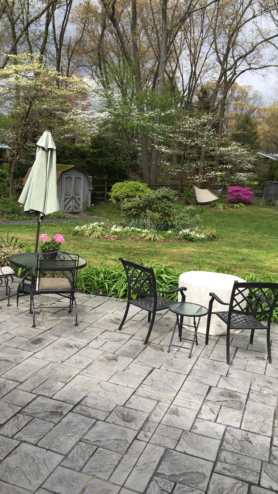 Options for your own private patio table with chair, umbrella, chaise lounge all available upon request. The rest of the patio area and other furniture is unavailable to the occupant.