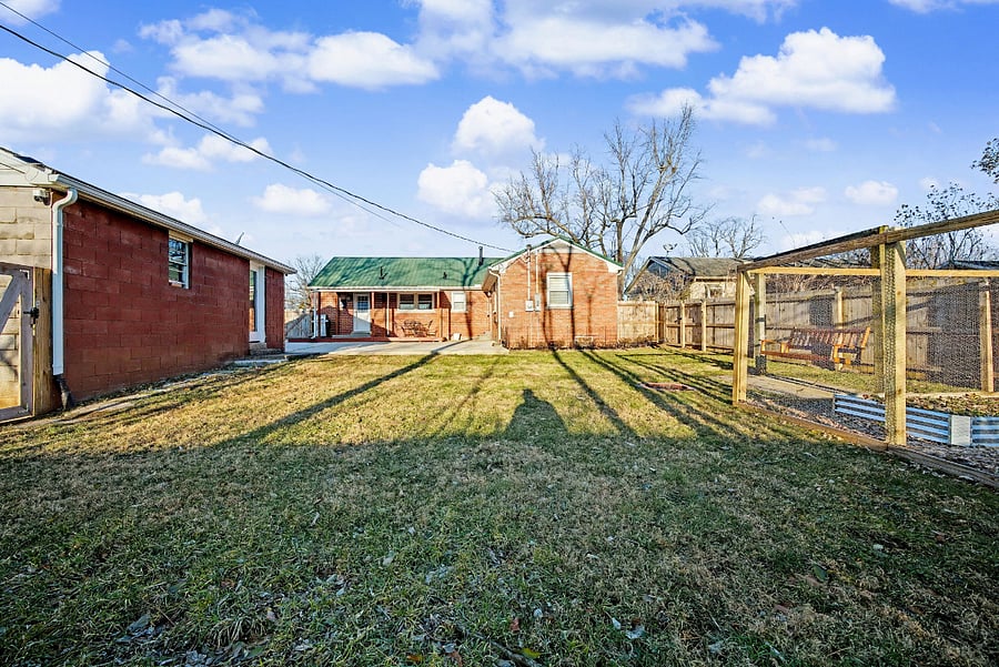 Fenced-in backyard