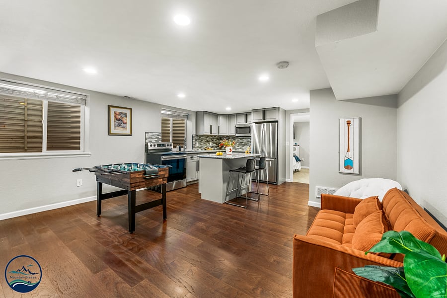 Kitchen and seating area- Basement level