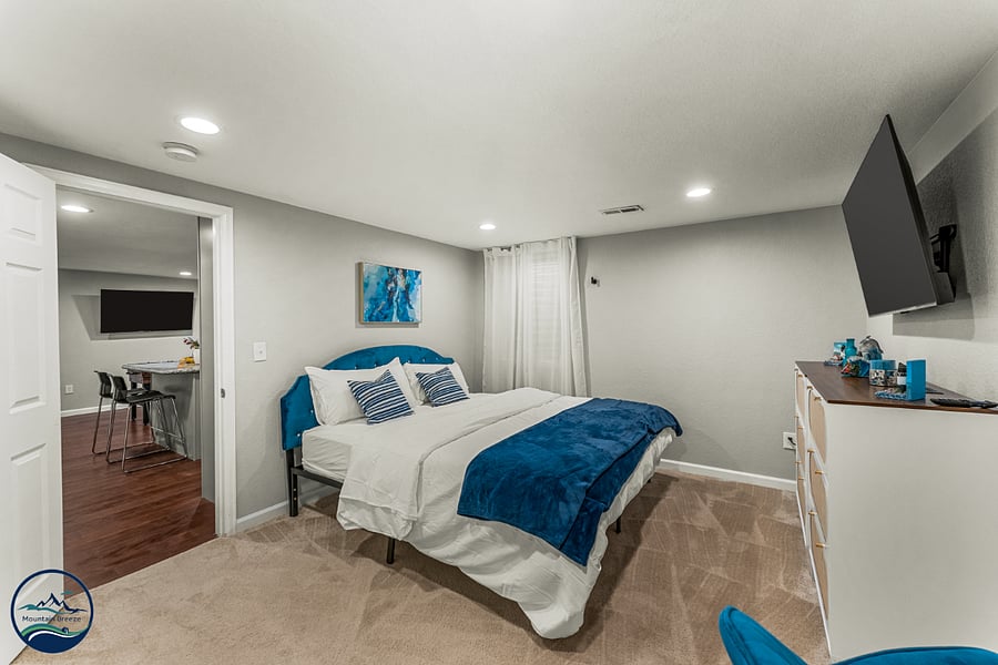 King bedroom- basement level.