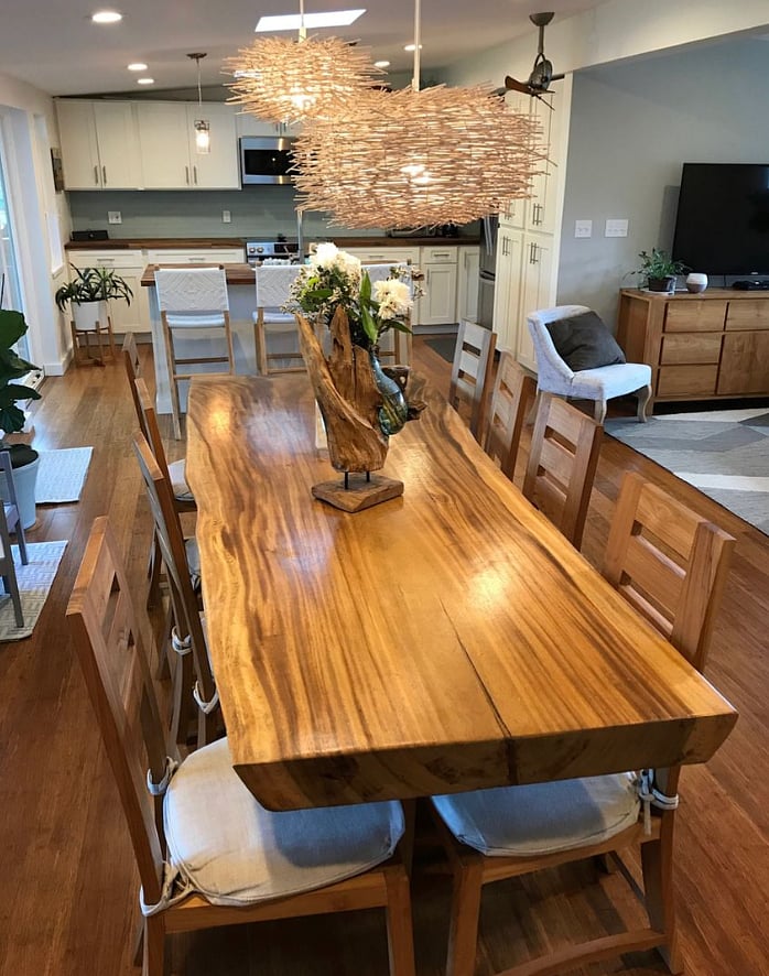 Open concept in kitchen, dining, and living room.