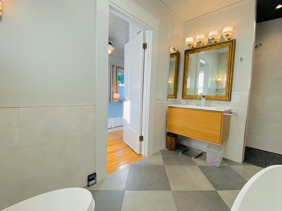 Primary Bathroom - Vanity sink, shower, toilet