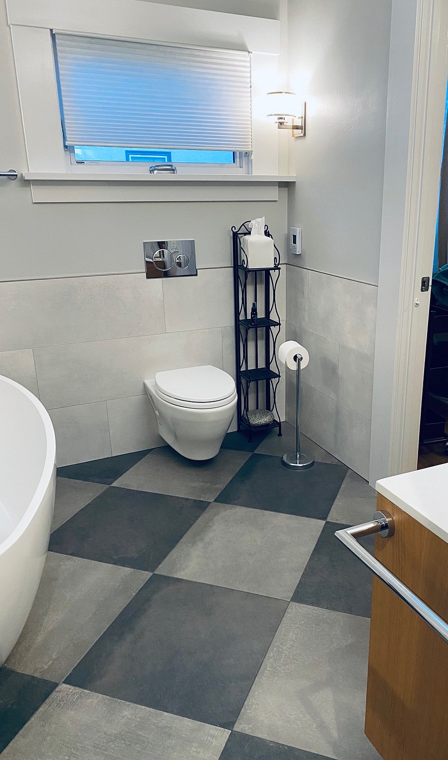 Primary Bathroom-Vanity sink, shower, toilet.